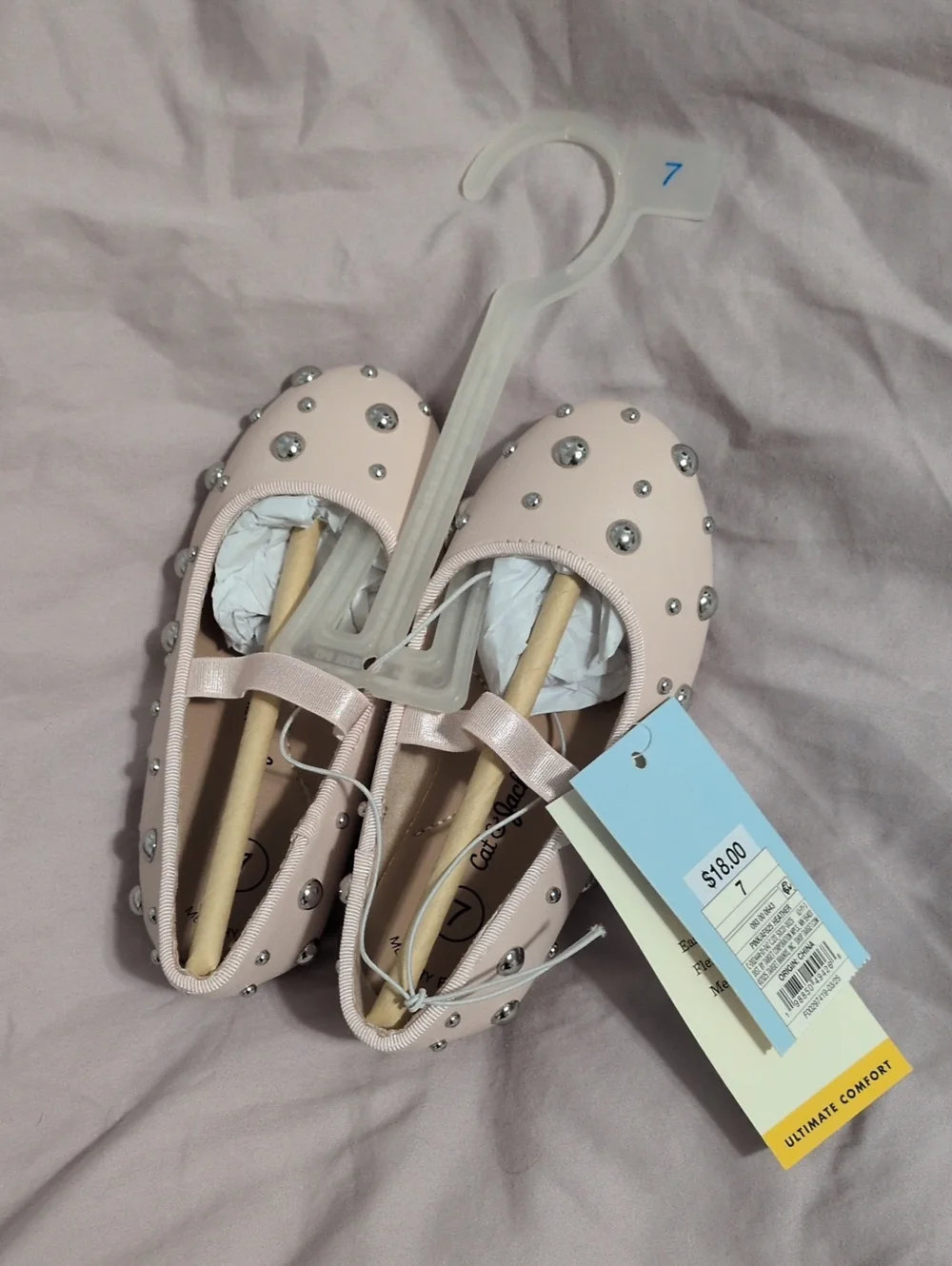 Cat & Jack Light Pink Studded Mary Jane Flats
